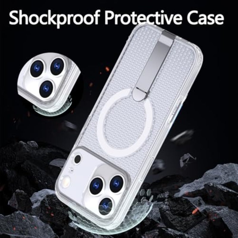 Cooling Case for Apple Pro with Invisible Stand, Compatible with MagSafe, Magnetic Heat Dissipation Honeycomb Slim Hard PC Protective Cover for Pro FX - Image 4