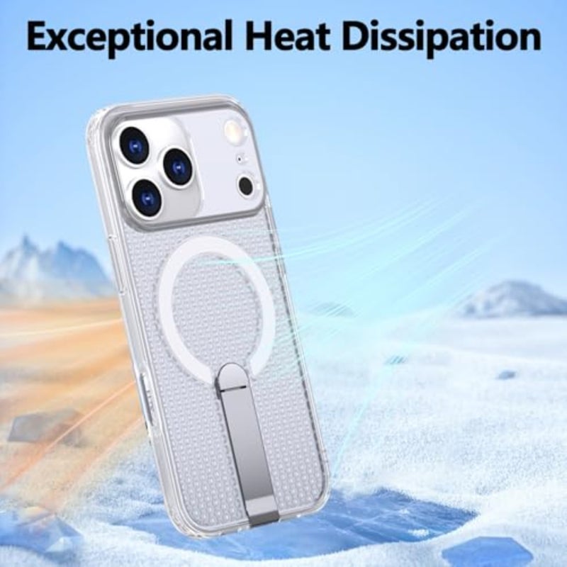 Cooling Case for Apple Pro with Invisible Stand, Compatible with MagSafe, Magnetic Heat Dissipation Honeycomb Slim Hard PC Protective Cover for Pro FX - Image 3