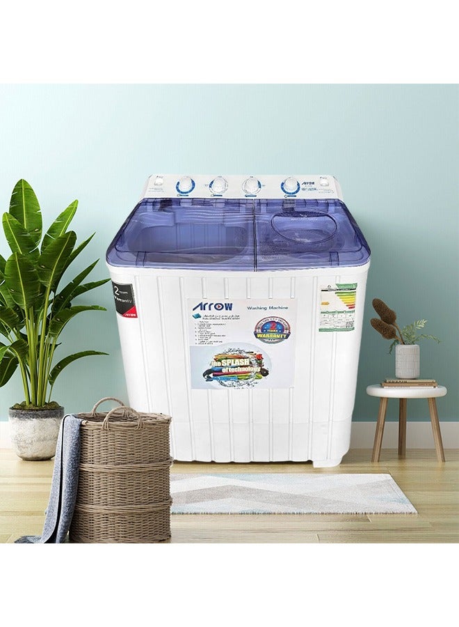 Arrow Twin Tub Washing Machine - 10 kg Capacity - Top Load - Semi-Automatic - White - RO-11TTB - Image 5