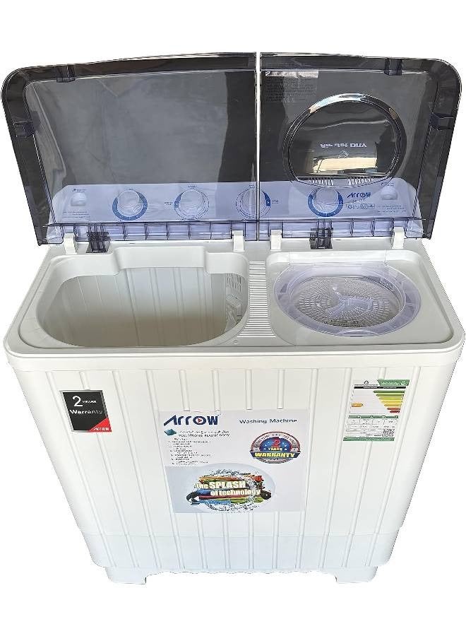Arrow Twin Tub Washing Machine - 10 kg Capacity - Top Load - Semi-Automatic - White - RO-11TTB - Image 4