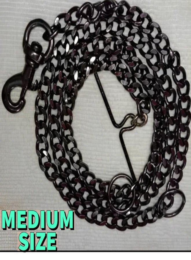 SUPER CHAIN Black Heavy Weight Diamond Cut Heavy Duty Black (Medium) Dog Chain 160 cm Dog Chain Leash - Image 2