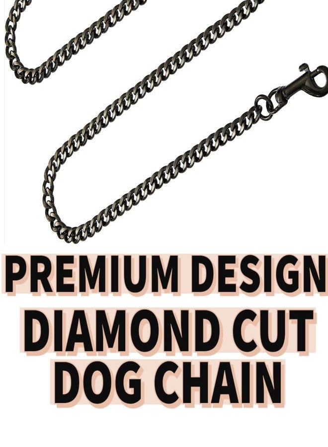 SUPER CHAIN Black Heavy Weight Diamond Cut Heavy Duty Black (Medium) Dog Chain 160 cm Dog Chain Leash - Image 4