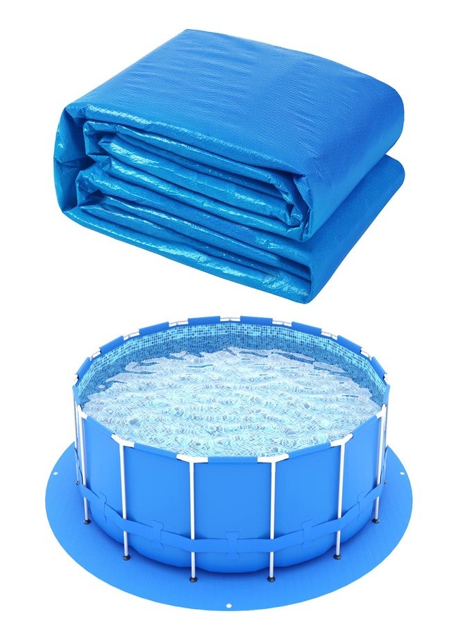 UJG 18 x 18 Ft Swimming Pool Ground Cloth Round Swimming Pool Tarpaulin Tarp for Above Ground Swimming Pools Heavy Duty Pool Ground Mat Protector Pad Prevents Punctures - Image 1