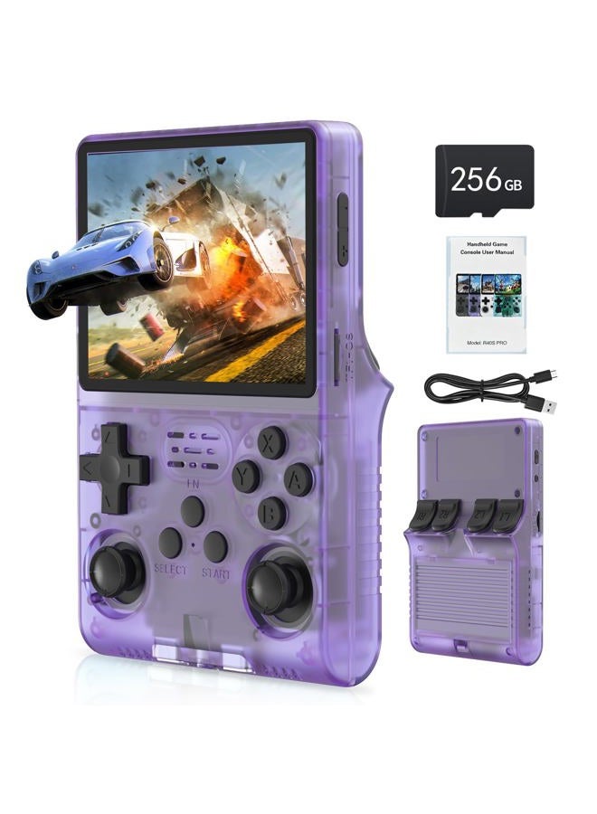 FVBADE 【30000 in 1】 R40S PRO Handheld Game Console 3.5 inch IPS Screen Mini Retro Console 3800mAh Portable Pocket Arcade 12+ Mainstream Emulator 256G TF Card Transparent - Image 1