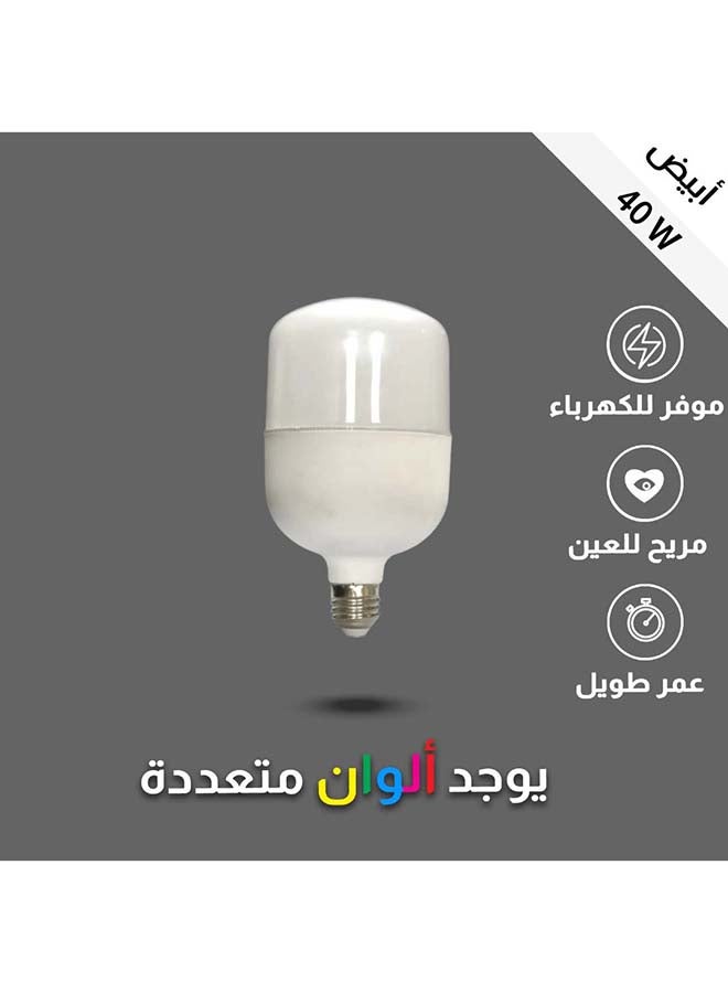هامر لمبة أبيض كبسولة مسطحة 40 واط E27 - Image 2