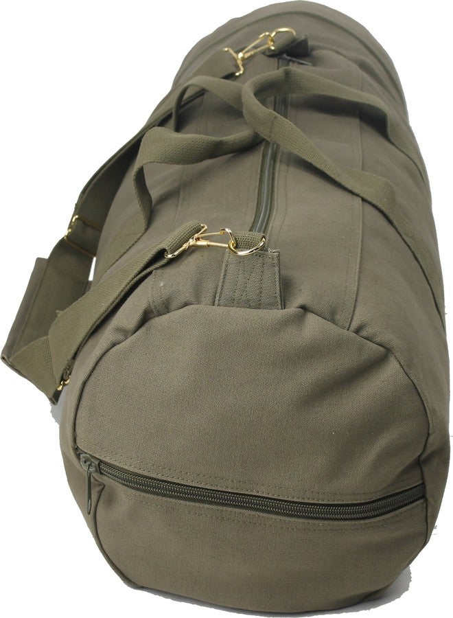 Army Universe ARMYU Cotton Canvas Large Shoulder Duffle Bag, Olive Drab Military Tote with Straps for Sports, Gym, Work, Everyday, Travel, Camping, Hiking, Overnight, Weekend - Packable, Carryall, Holdall - Image 5