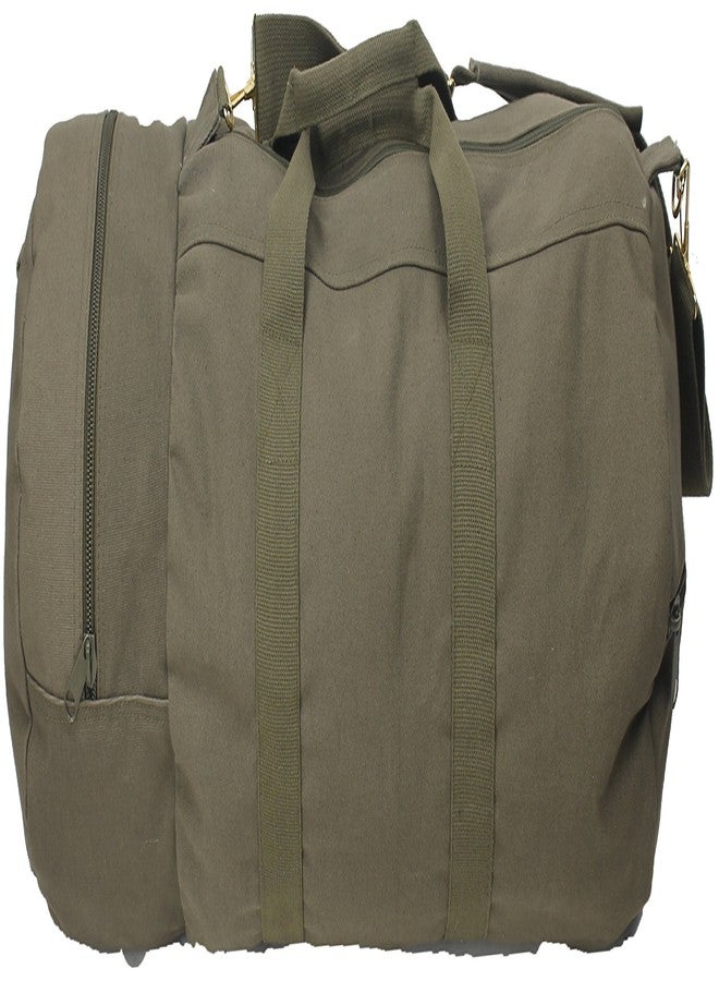 Army Universe ARMYU Cotton Canvas Large Shoulder Duffle Bag, Olive Drab Military Tote with Straps for Sports, Gym, Work, Everyday, Travel, Camping, Hiking, Overnight, Weekend - Packable, Carryall, Holdall - Image 3
