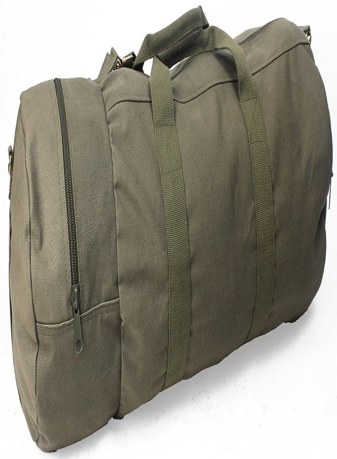 Army Universe ARMYU Cotton Canvas Large Shoulder Duffle Bag, Olive Drab Military Tote with Straps for Sports, Gym, Work, Everyday, Travel, Camping, Hiking, Overnight, Weekend - Packable, Carryall, Holdall - Image 2