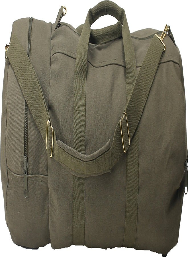 Army Universe ARMYU Cotton Canvas Large Shoulder Duffle Bag, Olive Drab Military Tote with Straps for Sports, Gym, Work, Everyday, Travel, Camping, Hiking, Overnight, Weekend - Packable, Carryall, Holdall - Image 1