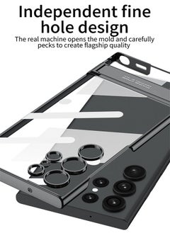 Generic Samsung Galaxy S24 Ultra Phone Case Full Body Protective Phone Cover Anti-fall Anti-fingerprint Clear Phone Case With Phone Holder  and Wireless Charging for Galaxy S24 Ultra 5G Phone Case  - Image 5