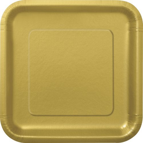 Unique Party Gold Solid Square Dinner Plates - 9"( Pack of 14) - Premium Quality & Contemporary Design - Perfect for Elegant Events & Celebrations - Image 5