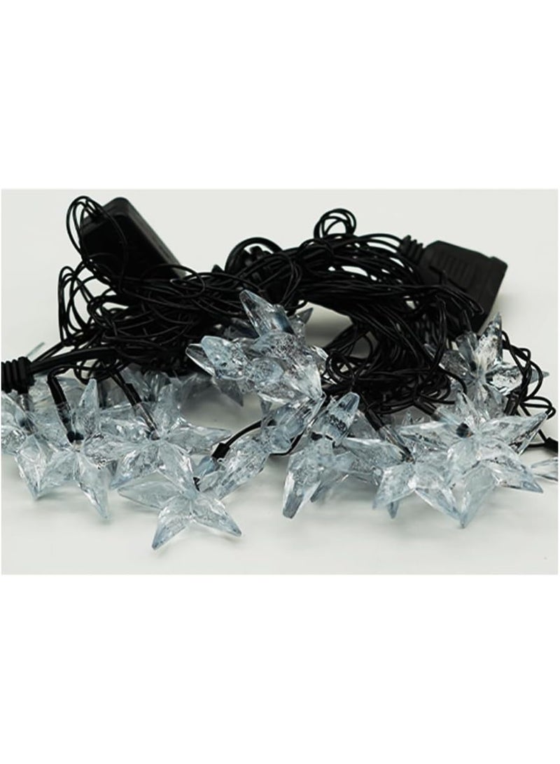 ALLTEC Christmas Star String Lights, Warm White LED, 4 Meter Length, 20 LED Bulbs, Black Wire, Decorative Holiday Lighting - Image 3