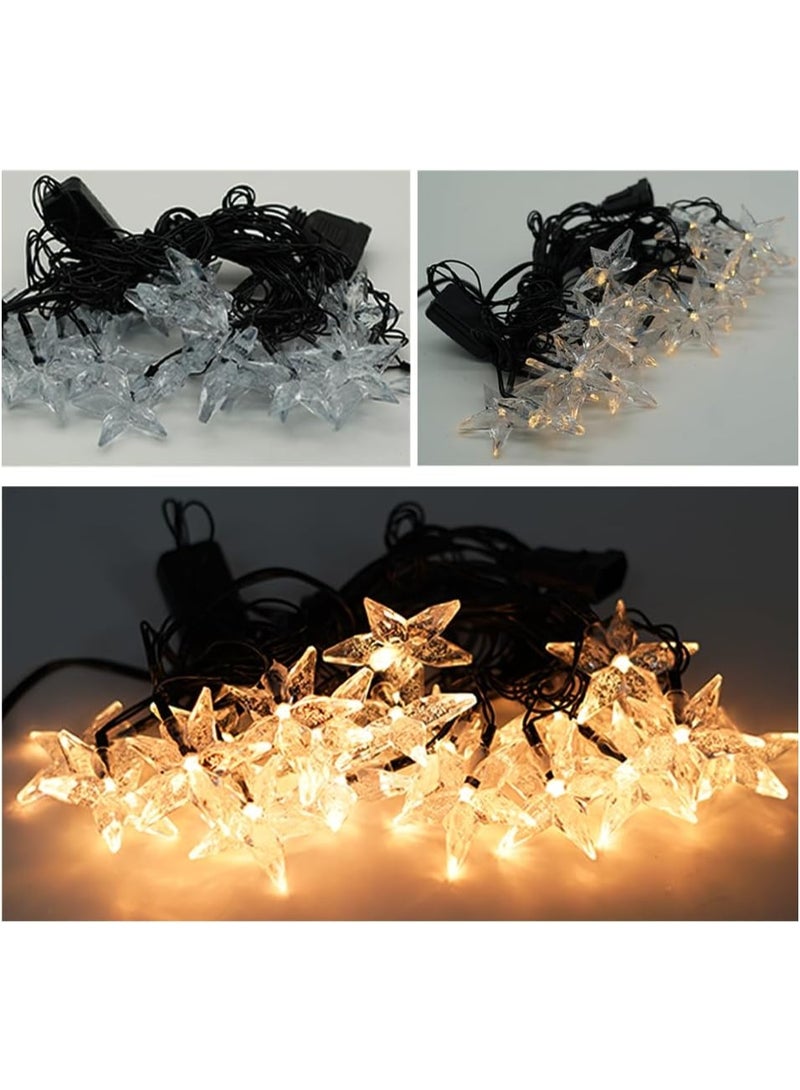 ALLTEC Christmas Star String Lights, Warm White LED, 4 Meter Length, 20 LED Bulbs, Black Wire, Decorative Holiday Lighting - Image 4