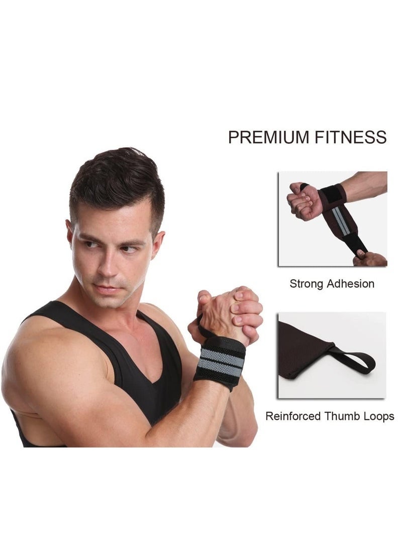 Arabest 2 Wrist Straps Hand Wrist Wraps with Thumb Loop, Adjustable Wrist Brace Support Sports Wristband - Image 2