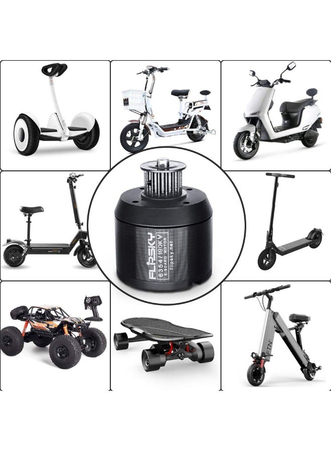 Flipsky Flipsky Brushless Sensored Motor with Pulley for Electric Bike/Skateboard BLDC Belt Motor 6354 190KV 2450W Shaft 8mm High Efficiency Esk8 Motors with High Torque 7Nm Dustproof Motor e-Bike Motor  - Image 2