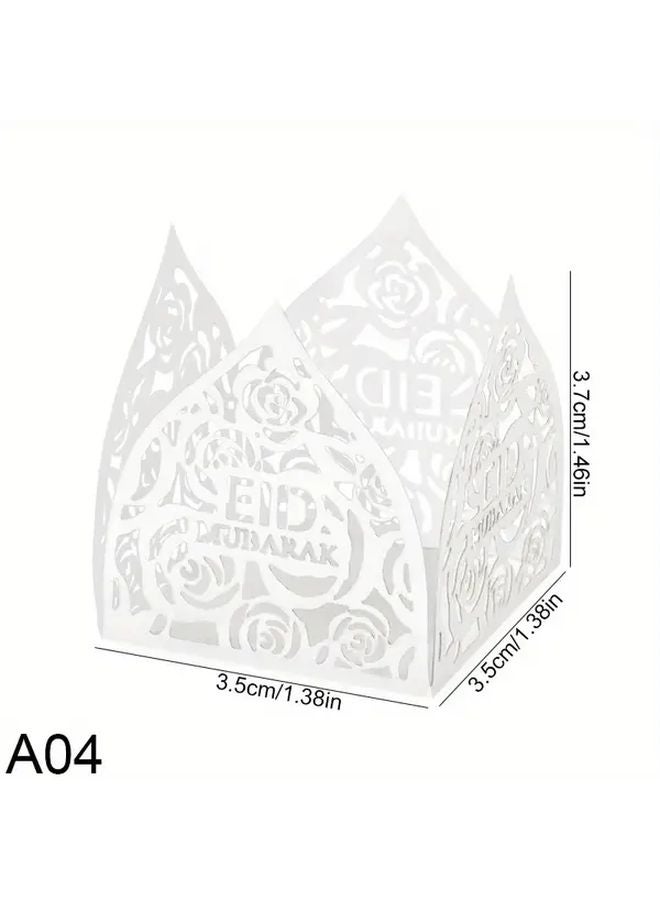 Elegant Hollow Rose Chocolate Gift Box White Black Golden For Ramadan Eid - Image 1