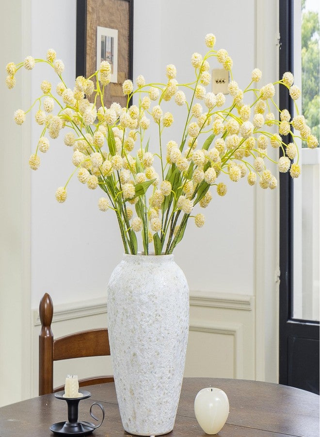 Green Moon 6PCS Real Touch Faux Silk Pompon Mum Artificial Flowers for Vase -28.5", Yellow Faux Chrysanthemums Branches for DIY Bouquet Centerpieces Wedding Floral Arrangements Vase Fillers Home Decorations - Image 1
