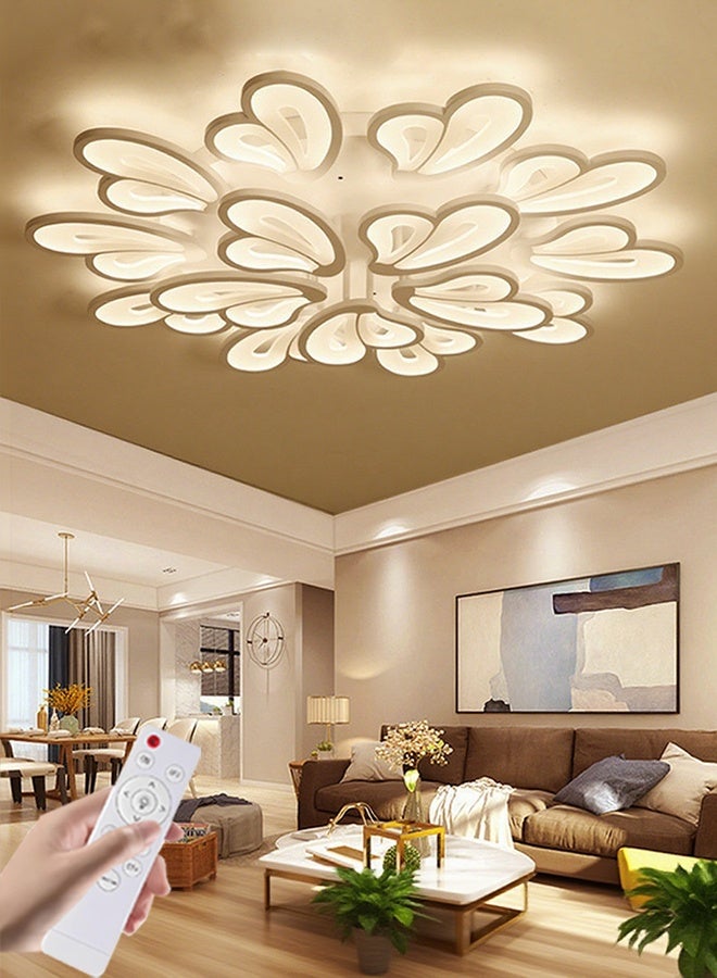 جهاز التحكم في شريط الإضاءة عن بعد القابل للتعديل، ومصباح السقف الإبداعي الحديث على شكل بتلة الفراشة، مناسب لغرفة المعيشة وغرفة النوم وغرفة الطعام، مصابيح السقف، 15 ضوء، ثلاثة ألوان - Image 1