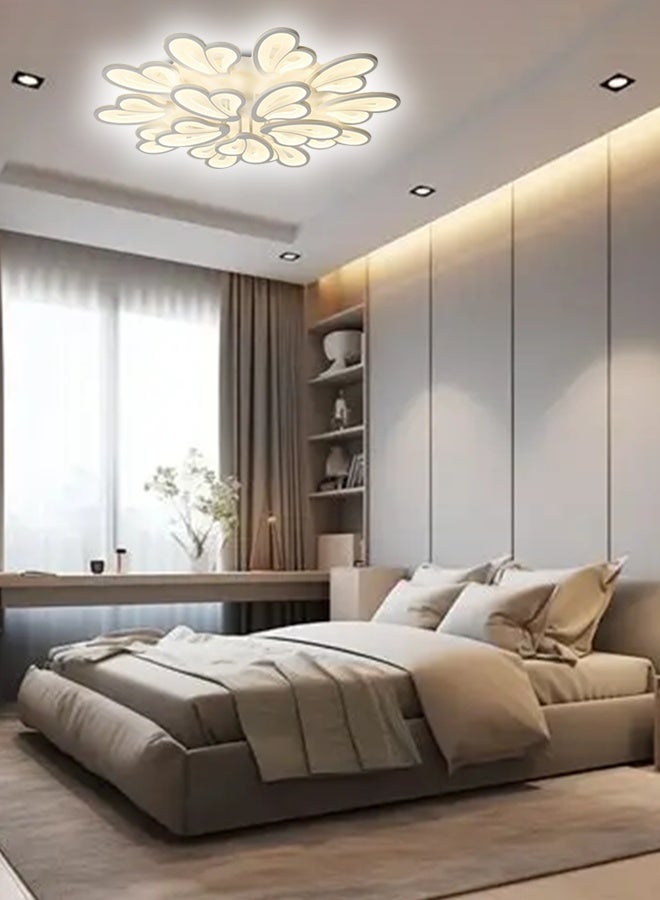 جهاز التحكم في شريط الإضاءة عن بعد القابل للتعديل، ومصباح السقف الإبداعي الحديث على شكل بتلة الفراشة، مناسب لغرفة المعيشة وغرفة النوم وغرفة الطعام، مصابيح السقف، 15 ضوء، ثلاثة ألوان - Image 2