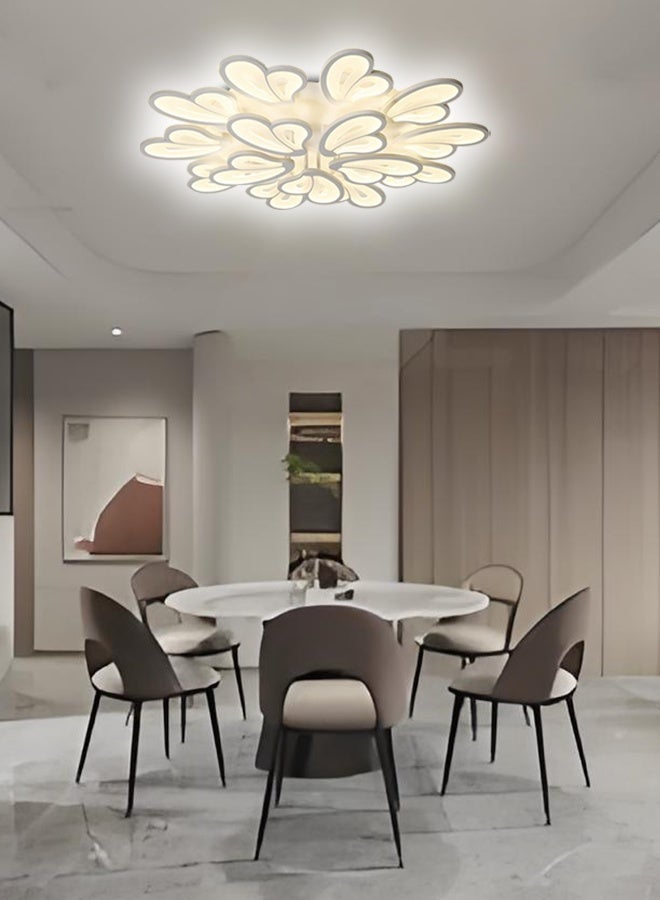 جهاز التحكم في شريط الإضاءة عن بعد القابل للتعديل، ومصباح السقف الإبداعي الحديث على شكل بتلة الفراشة، مناسب لغرفة المعيشة وغرفة النوم وغرفة الطعام، مصابيح السقف، 15 ضوء، ثلاثة ألوان - Image 3