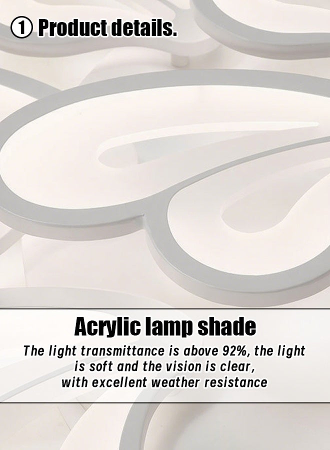 جهاز التحكم في شريط الإضاءة عن بعد القابل للتعديل، ومصباح السقف الإبداعي الحديث على شكل بتلة الفراشة، مناسب لغرفة المعيشة وغرفة النوم وغرفة الطعام، مصابيح السقف، 15 ضوء، ثلاثة ألوان - Image 5