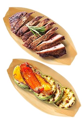 Adaamya® - Disposable Pinewood Serving Boat Trays Snacks Plate Set (3 X 5.5 Inch (Small), 50) - Image 5