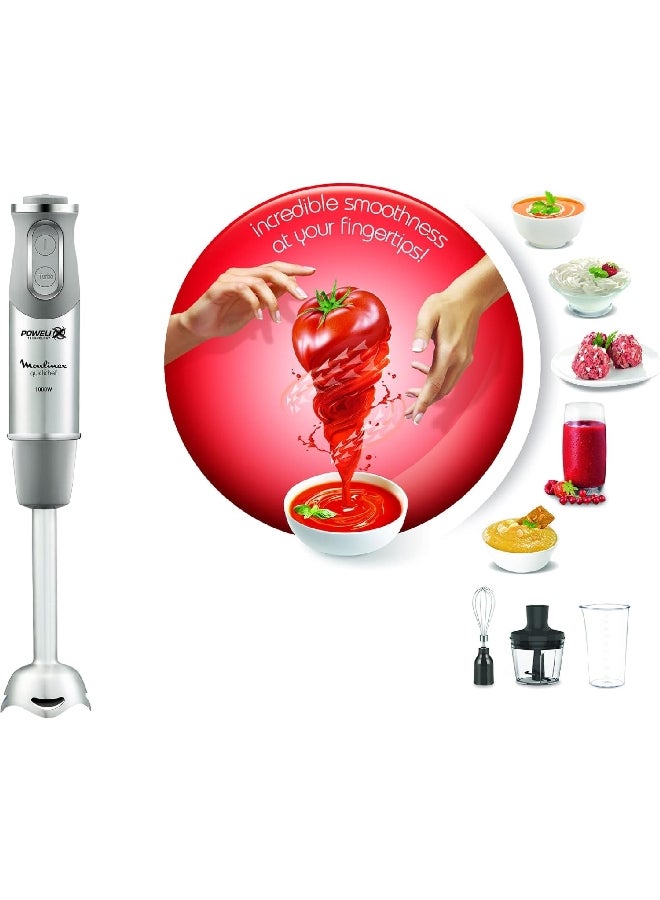 Moulinex 1000W 20-Speed Quickchef Lite Turbo Function Hand Blender Multicolour 800 ml DD656D27 DD656D27 Multicolour - Image 4