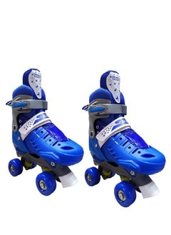 ماركة غير محددة Comfortable Adjustable Inline Skate Shoes, Single Row Front Wheels with LED Light, Indoor/Outdoor, for Kids and Teens Beginners (Size L US 39-42, BLUE)  - Image 2