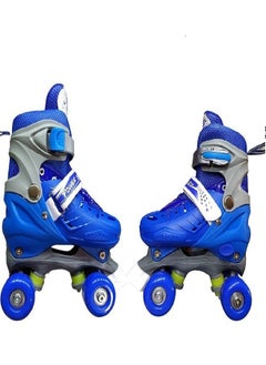 ماركة غير محددة Comfortable Adjustable Inline Skate Shoes, Single Row Front Wheels with LED Light, Indoor/Outdoor, for Kids and Teens Beginners (Size L US 39-42, BLUE)  - Image 1