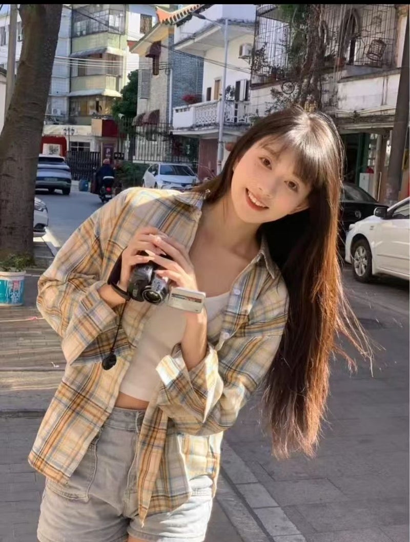 [Self-Set ] Korean Wear Unique Chic Shirt Striped Shirt Spring And - Image 5