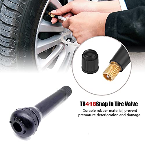 QISF 50pcs TR418 Tire Valve Stem Snap-in Valves, 2 Inch Length Rubber Tubeless Tire Valve Stems - Image 5