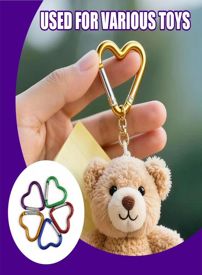 Nextpal 10Pcs Aluminum Star and Heart Carabiner Clips, Cute Spring Loaded Snap Hooks for Keychain Backpack Luggage Tag, Decorative Star Shaped Carabiner Clip for Camping Hiking Travel Accessories - Image 4