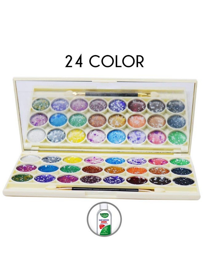 adbeni Miss Gold 24 Color Eyeshadow Cream, 15.6G, 3025, With Hand Cleanser Sanatizer - Image 2