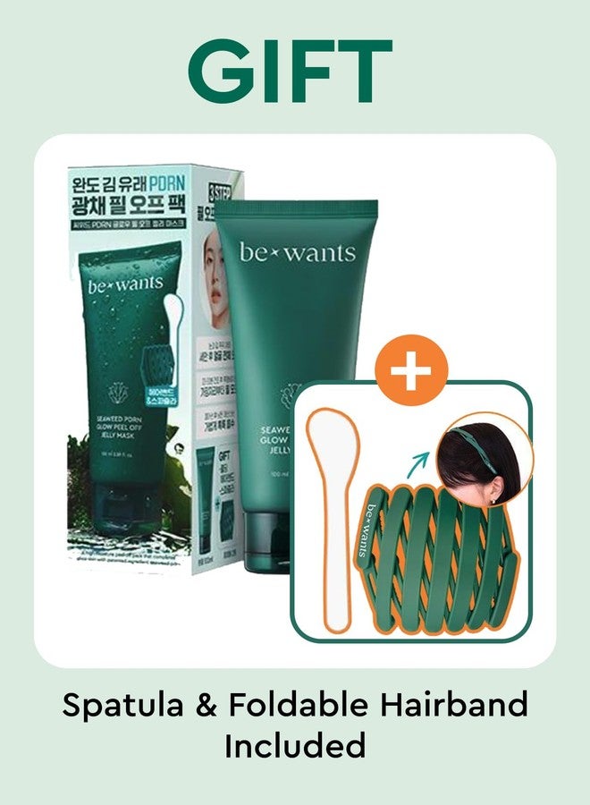 BE+WANTS bewants Seaweed PDRN Glow Peel Off Jelly Mask – Includes Spatula & Headband | Pore Minimizing Peel Off Face Mask | Soothing PDRN Skincare & Vegan Skincare for Korean Glass Skin, 3.38 fl oz - Image 2