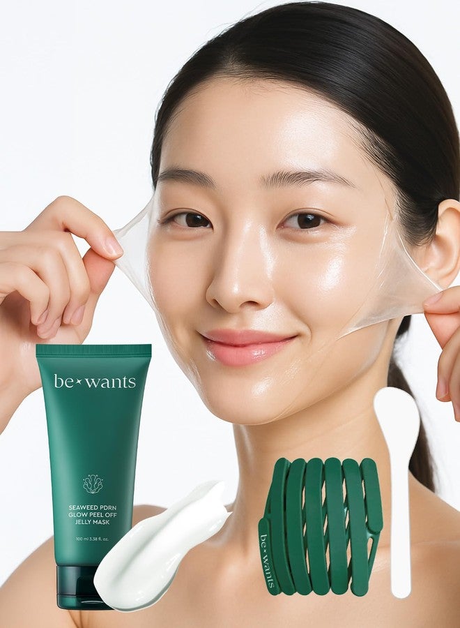 BE+WANTS bewants Seaweed PDRN Glow Peel Off Jelly Mask – Includes Spatula & Headband | Pore Minimizing Peel Off Face Mask | Soothing PDRN Skincare & Vegan Skincare for Korean Glass Skin, 3.38 fl oz - Image 1