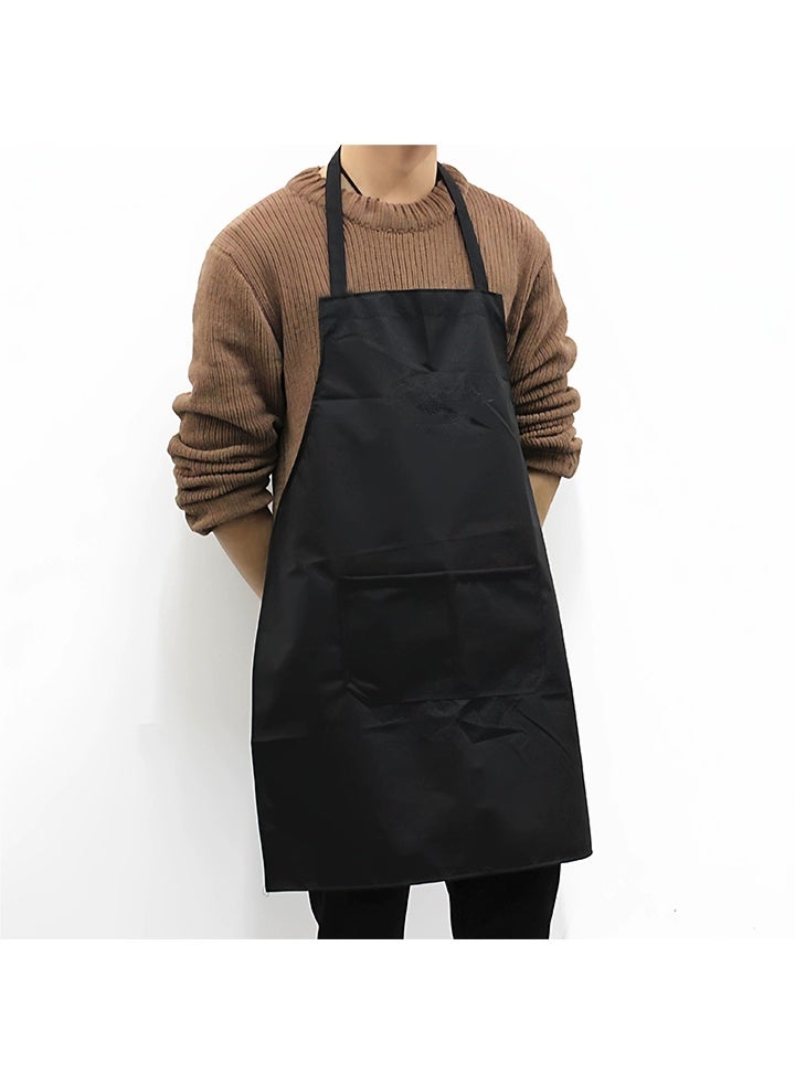 Kitchen apron black waterproof, gardening, cleaning, cooking, work apron, gardening apron, barber shop apron, restaurant apron， - Image 1