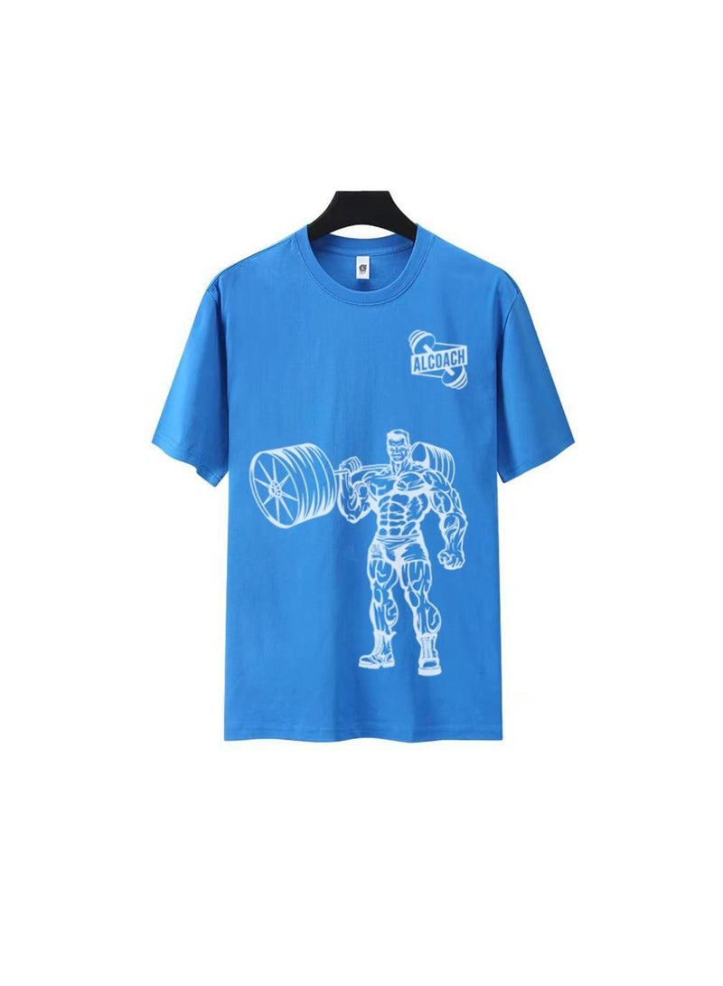 ALCOACH Men's Oversize T-shirt - ALCOACH - NEVER GIVE UP  Printed for exercise, gym and bodybuilding  - Image 3