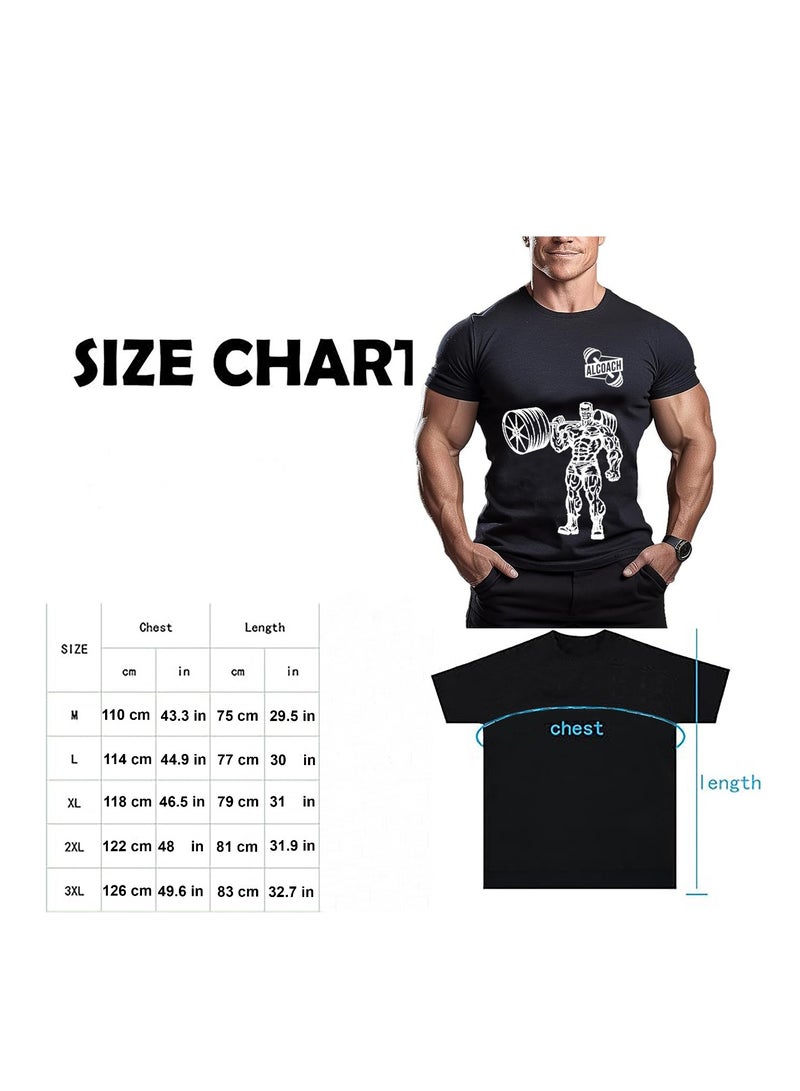 ALCOACH Men's Oversize T-shirt - ALCOACH - NEVER GIVE UP  Printed for exercise, gym and bodybuilding  - Image 4