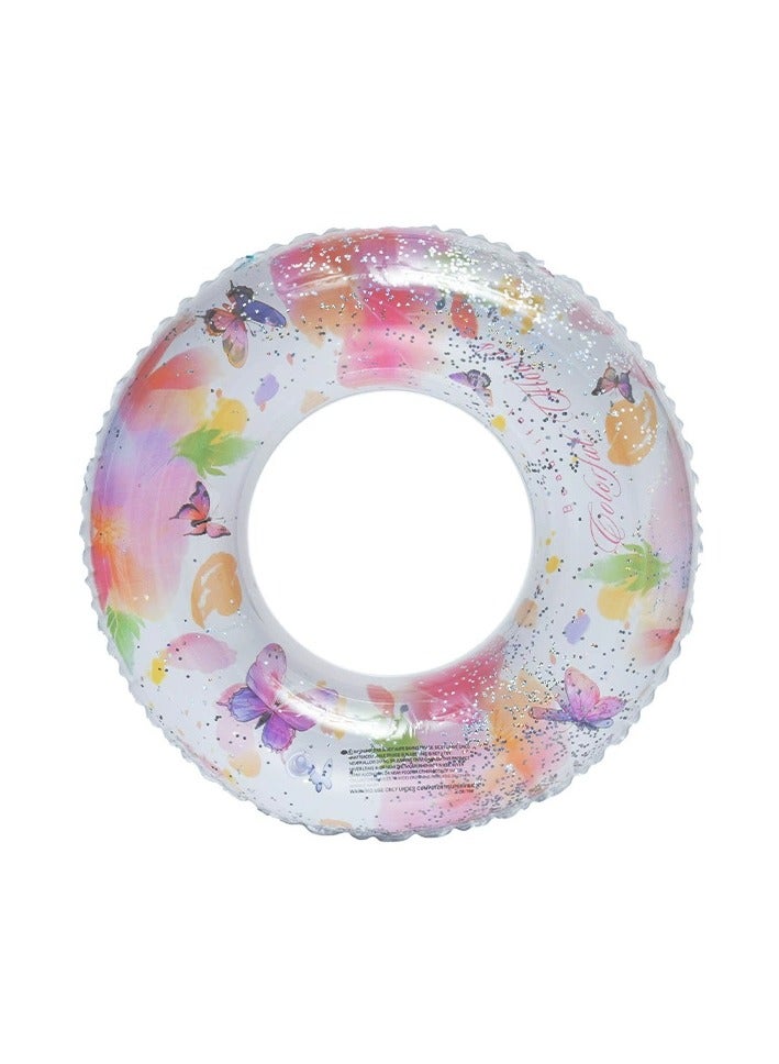 Goolsky 90cm Retro Butterfly Crystal Swim Ring – Double-Layer Inflatable PVC Float for Adults - Image 2