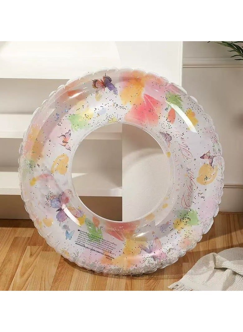 Goolsky 90cm Retro Butterfly Crystal Swim Ring – Double-Layer Inflatable PVC Float for Adults - Image 3