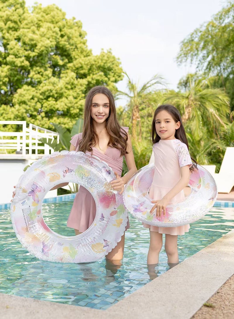 Goolsky 90cm Retro Butterfly Crystal Swim Ring – Double-Layer Inflatable PVC Float for Adults - Image 4