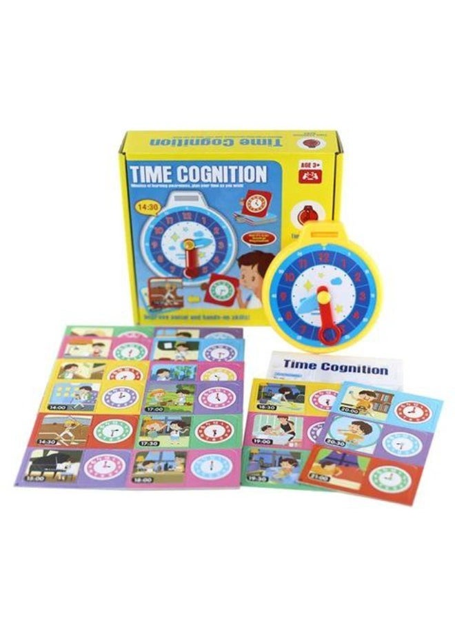 null - Kids Educational Clock Toy - Time Cognition Learning Game for Children 3+ - Interactive Clock with Colorful Activity Cards - Image 1