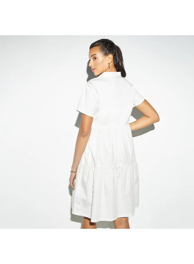 Lee Cooper Lee Cooper Tiered Shirt Dress with Zip Closure
