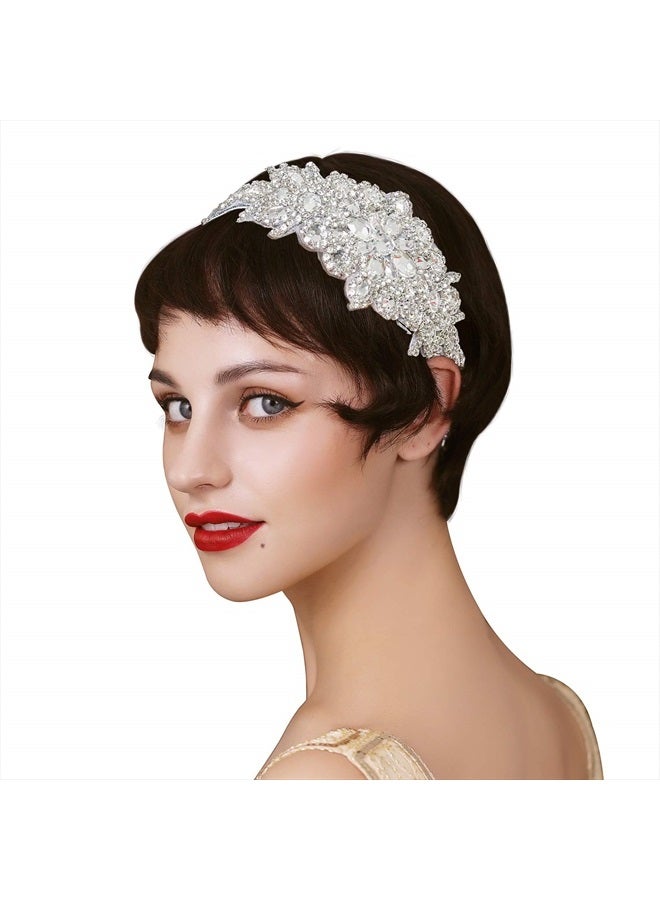 SWEETV Rhinestone Flapper Headband-Elastic 1920s Headpiece, Great Gatsby Hair Accessories for Women - Image 5