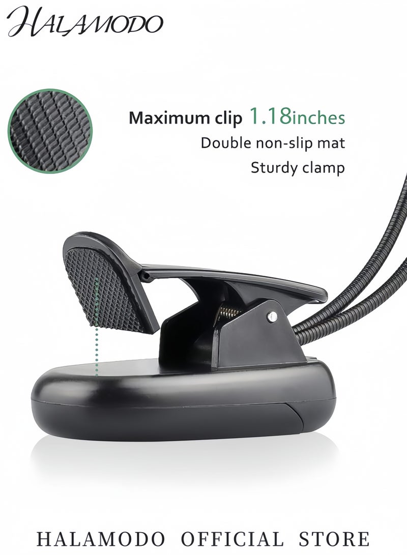 هالامودو ضوءان LED، ٣ أوضاع إضاءة، مصباح طاولة أسود، ٩٥ غرامًا - Image 4