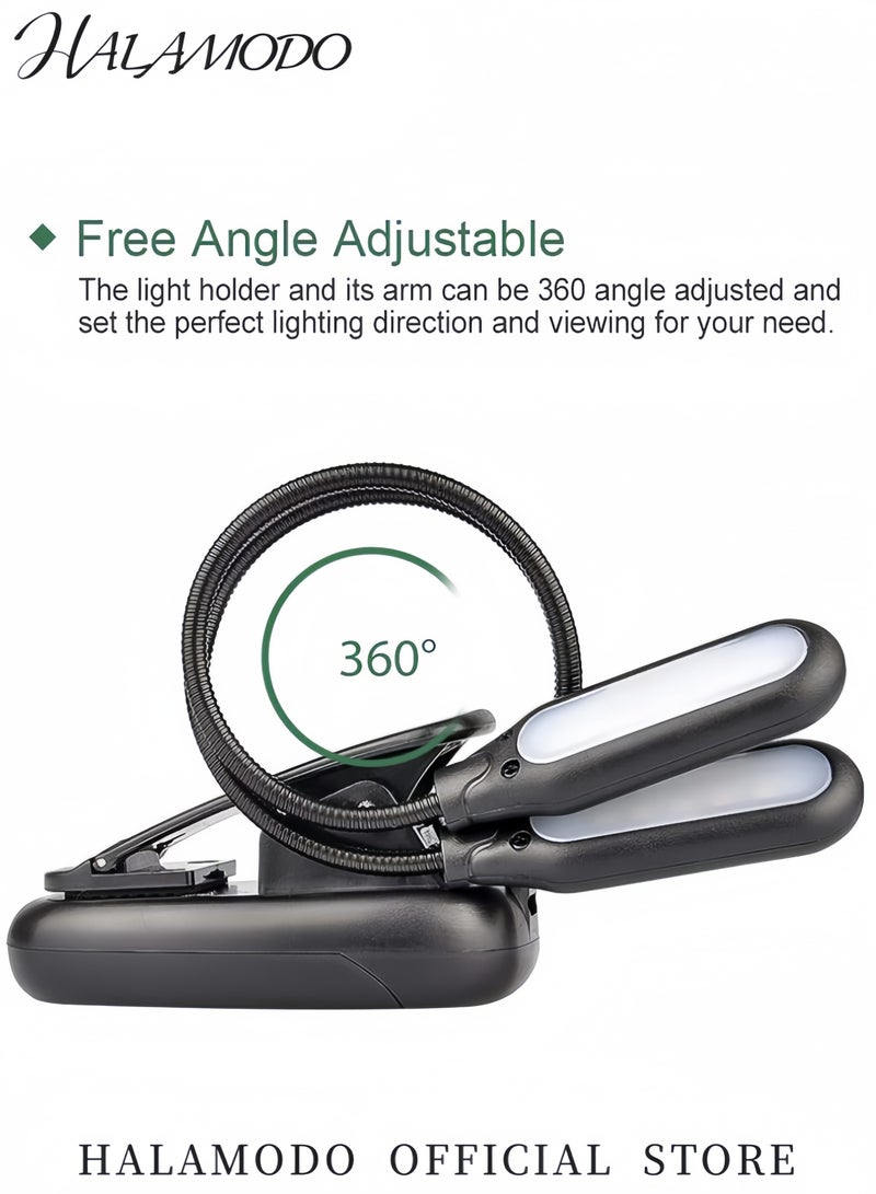 هالامودو ضوءان LED، ٣ أوضاع إضاءة، مصباح طاولة أسود، ٩٥ غرامًا - Image 3