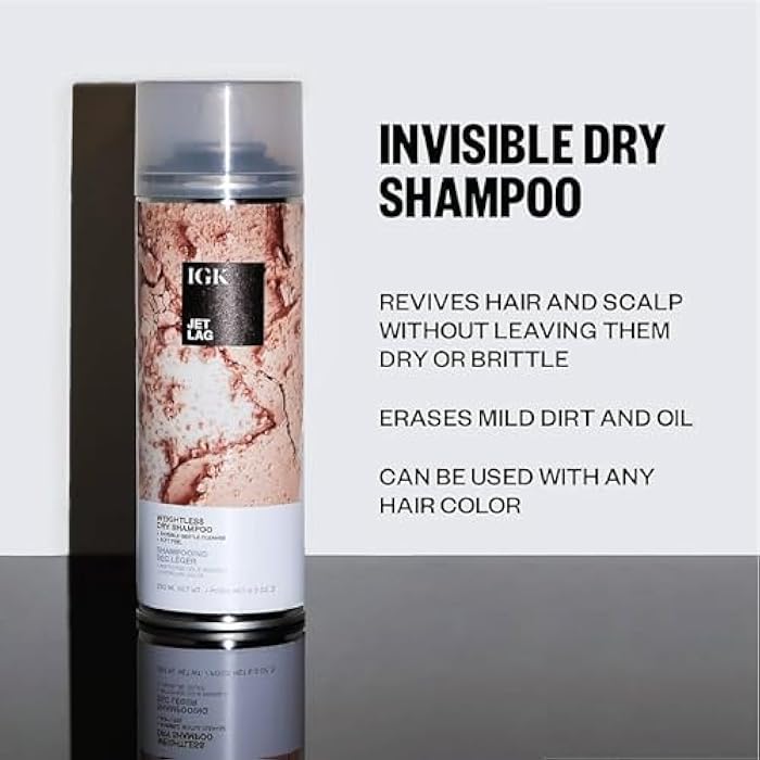 IGK Jet Lag Invisible Dry Shampoo Travel Size | Weightless Buildable Formula+ Finely Milled Volcanic Ash for Lightweight Cleansing and Removing Dirt & Oil | 2.0 Fl Oz (Pack of 2) - Image 5