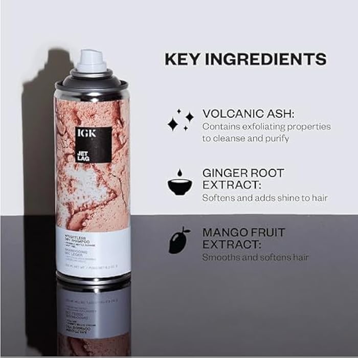 IGK Jet Lag Invisible Dry Shampoo Travel Size | Weightless Buildable Formula+ Finely Milled Volcanic Ash for Lightweight Cleansing and Removing Dirt & Oil | 2.0 Fl Oz (Pack of 2) - Image 3
