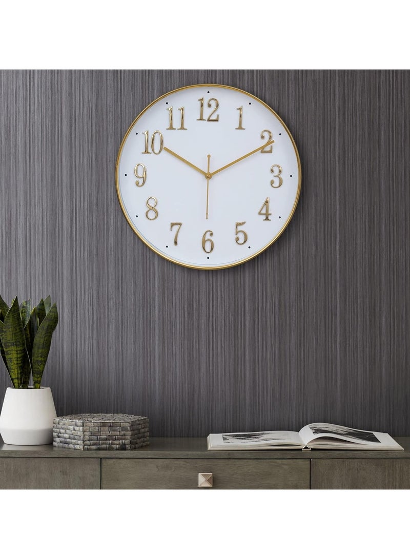 اسرلي وايت ساعة حائط بإطار بلاستيكي (أبيض) - Image 2