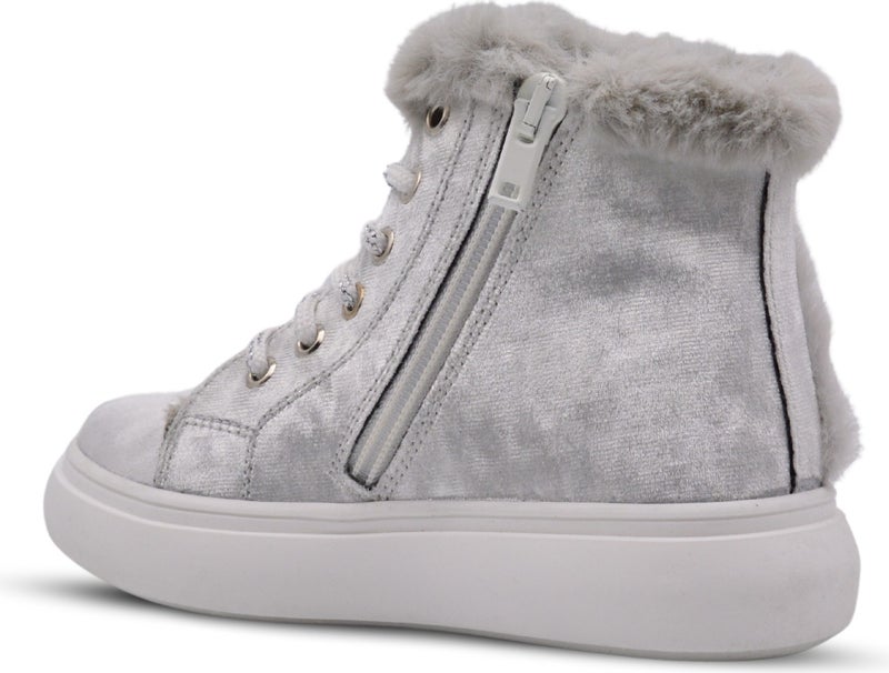 Kids A More Heira Unicorn Patterned Plush Furry Baby Girl Boots Silver  - Image 3